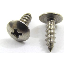 #6 X 5/8" Stainless Truss Head Phillips Wood Screw, (100pc), 18-8 (304) Stainless Steel Screws by Bolt Dropper