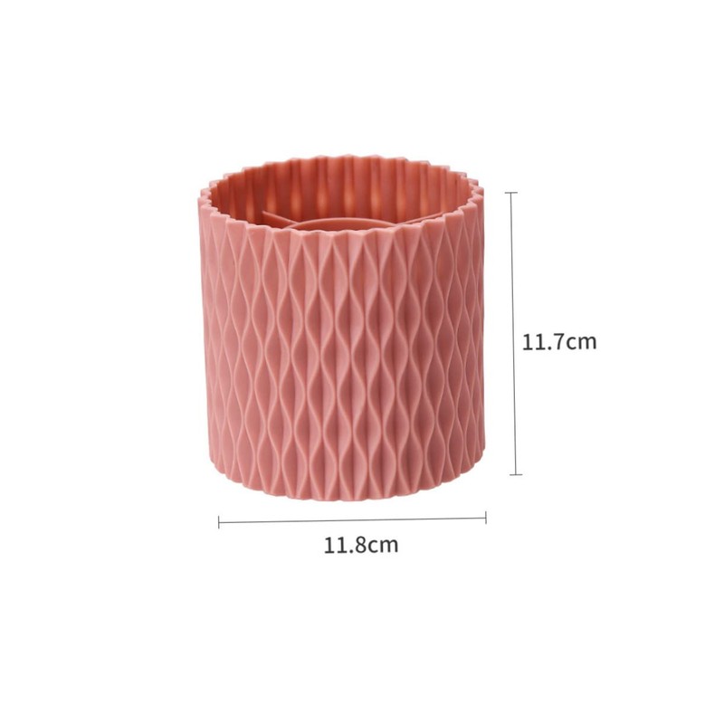 FOMIYES 2pcs Makeup Brush Bucket Rotatable Vanity Brush Organizer and