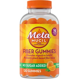 Metamucil 5g Fiber Gummies, Sugar-Free Orange, 120 Count