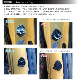 Suzuki New Solio & Solio Bandit (2020.11- MA27S/MA37S) Sliding Carbon Pattern Door Striker Door Hinge Cover for 1 Door Cover Dress Up Parts Accessories SOLIO BANDIT Key Case Floor Mat Key Cover LED