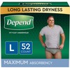Depend FIT-FLEX Incontinence Underwear for Men, Maximum Absorbency, Disposable, Large,