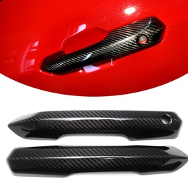 Jogon Carbon Fiber Car Door Handle Covers for Ford Mustang S650 Dark Horse GT 2024 2025 Exterior Trim, Door Handles Protector