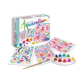 Sentosphère 3906401 Watercolour Painting Set for Children, Underwater World Motif, Large Painting Templates, DIY Creative Set, Craft Set, Painting Set from 7 Years