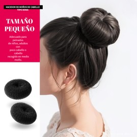 Triko Paquete de 7 Donas Grandes para Cabello, Dona para Moño, Ligas para el Cabello, Moldeador de Moños, Accesorios para Moño para Niñas y Adultos, Rosquilla para Cabello (Negro, Grande)