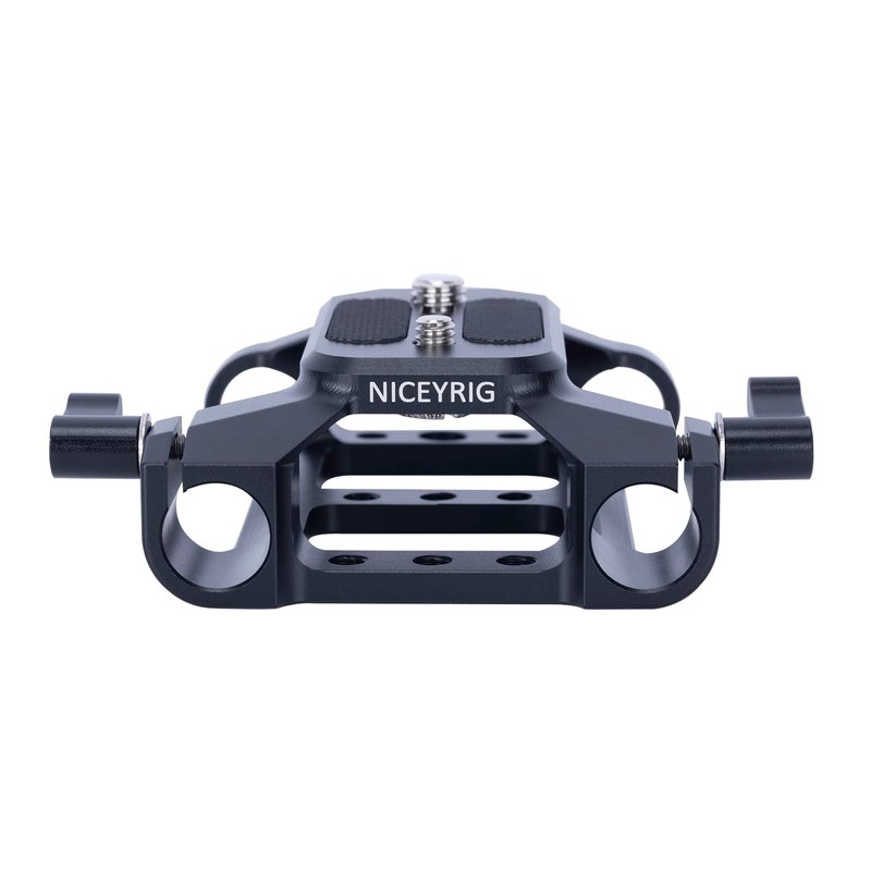 NICEYRIG Lightweight Base Plate with Double 15mm Rod Clamp for