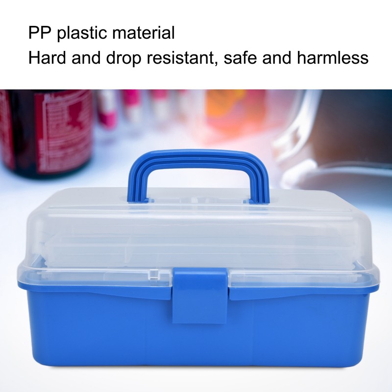 Plastic Storage Box Portable 3 Layer Folding Handheld Tool Organizer