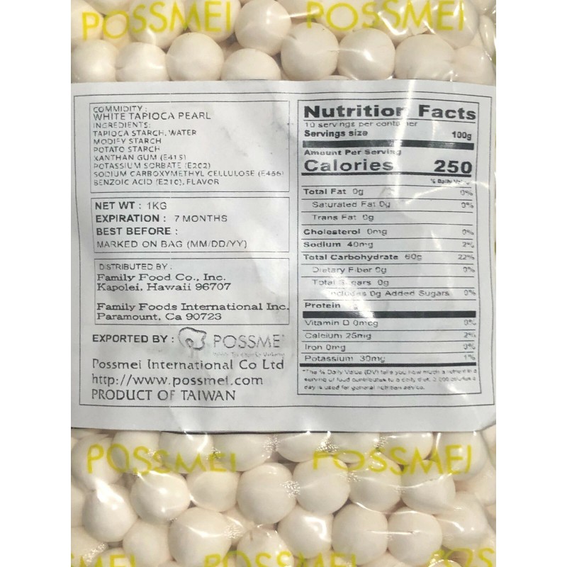 Pearl ( 2 PK) POSSMEI TAPIOCA WHITE PEARL BUBBLE TEA
