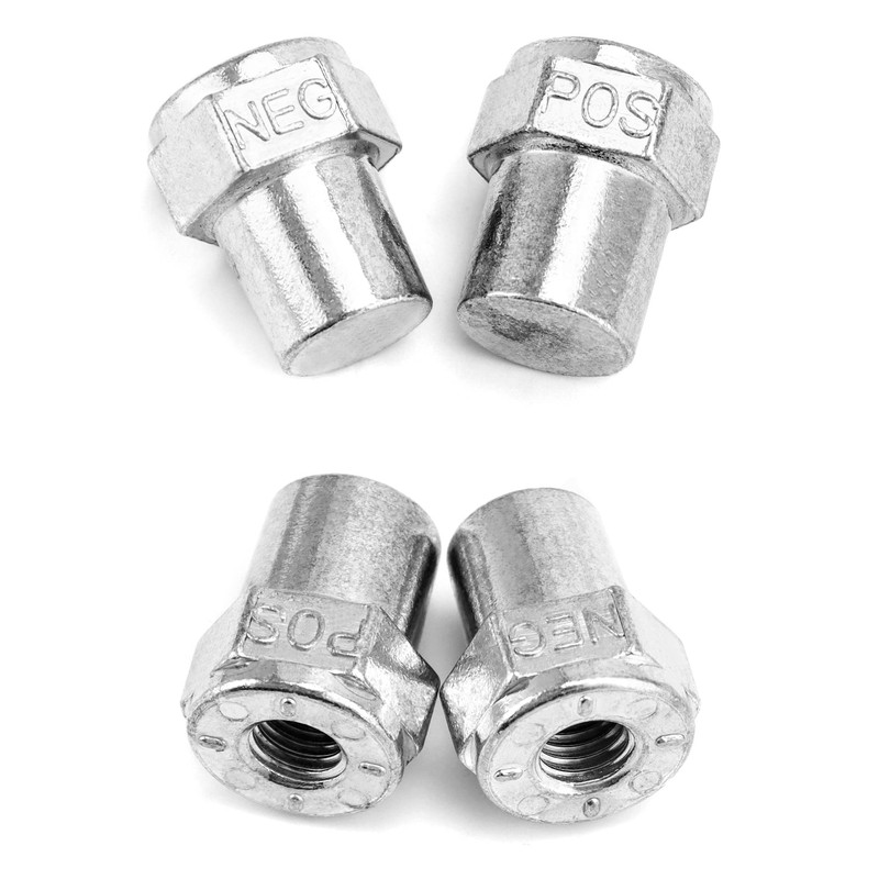 QWORK Car Positive Negative Battery Post Terminal, 4 Pair Zinc