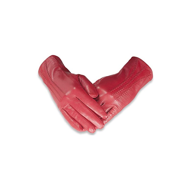 Quivano Womens Leather Gloves - Classic Style With Soft Fabric