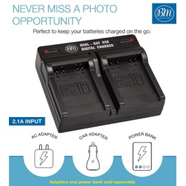 BM NB-6L Dual Battery Charger for Canon PowerShot S120, SX170 IS, SX260 HS, SX280 HS, SX500 IS, SX510 HS, SX520 HS, SX530 HS, SX600 HS, SX610 HS, SX700 HS, SX710 HS, ELPH 500 HS, D10, D20, D30 Cameras