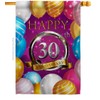 Breeze Decor Happy 30th Anniversary House Flag Celebration Couple Married