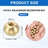 PATIKIL M4x10mm Thread Cap Nuts Knob, 4pcs Brass Ball Lamp