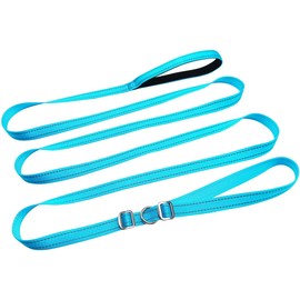 YUCFOREN 10FT 15FT 20FT Anti-Choke Long Slip Lead Dog Leash, 3/4" Wide Nylon Reflective Leash No Pull Training Lead for Medium Large Dogs (15FT * 3/4" Blue)