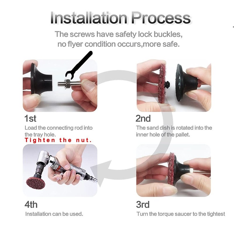 Tshya Quick Change Disc Pad Holder, 4 Pack Roll Lock