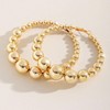 Gold Huggie Hoop Earrings for Women Beaded Chunky Exaggerated Big