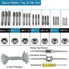 KEWAYO 32pcs Tap and Die Set, Metric SAE Screw Thread