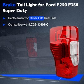 Misakomo Brake Tail Light for F250 F350 Super Duty 2020-2022 - Rear Taillight Assembly for LC3Z-13405-C - Outer Tail Lamp for Driver Left Side LH - w/o Bulbs and Wire Harness - Non-LED Non-Blind Spot