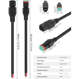 2 Sets Deutsch DT 2 Pin Male Female Wiring Harness Connectors Adapters Replacement Universal for Retrofit LED Light Bar LED Work Fog Light DIY Kit