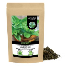Peppermint leaves whole (200g, 7oz), peppermint loose, peppermint tea gently dried, peppermint tea 100% pure and natural