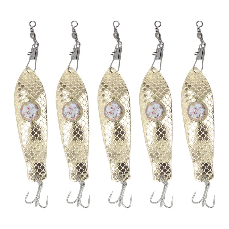 5PCS LED Fishing Lure Light Rustproof Stainless Steel LED Lighted