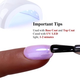 Ozzeal Pearl Gel Nail Polish, Light Purple Transparent Shimmer Shell Nail Gel Polish Glitter Mermaid Gel Polish Iridescent Pearlescent Sparkle Spring Summer Nail Polish Soak Off Led UV Manicure 15ML