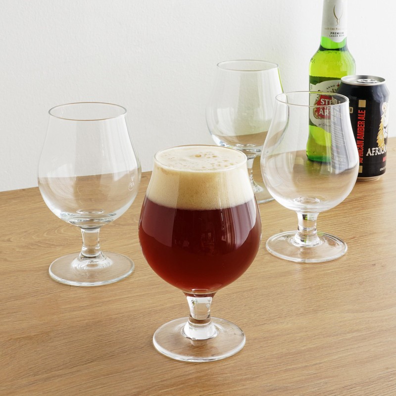 True Classic Tulip Beer Glasses, Sparkling Clear Drinking Glasses for