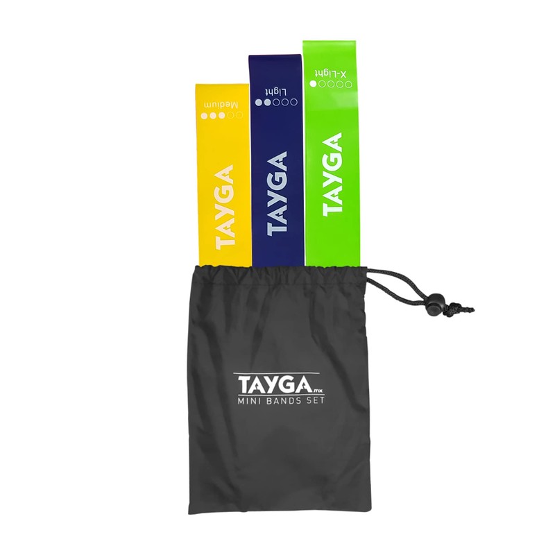 Tayga Set de 3 Mini Bandas de Resistencia Ligera para