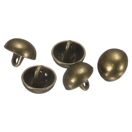 HARFINGTON 5pcs Half-Domed Metal Sewing Buttons, 11.5mm / 7/16" Half Round Mushroom Pearl Cap Metal Buttons with Shank for Blazer Suit, Coat, Jacket Cloth Garment Decoration, Bronze
