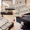 Jewelry Box Large Capacity Double Layer Black Jewelry Storage Case