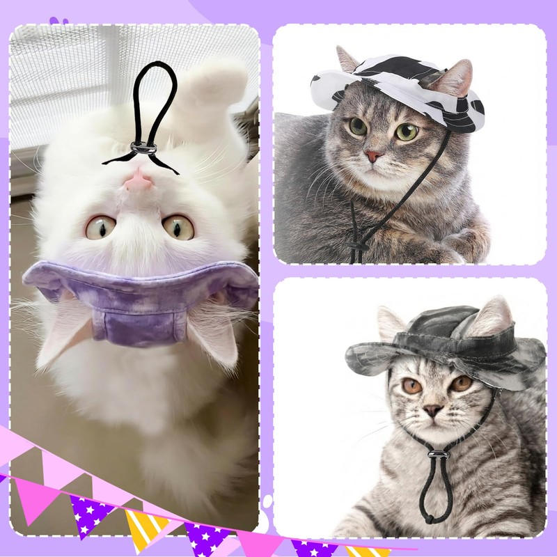 Zhamate 4 Pcs Cat Hats for Cats Only, Cat Sun