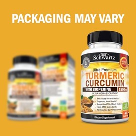Curcumina de cúrcuma de 1500 mg con pimienta negra, 95% curcuminoides, alta absorción, 45 cápsulas de cúrcuma sin OMG