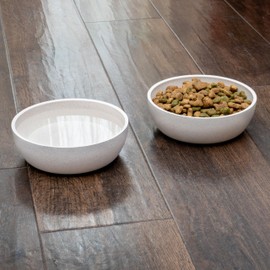 Fuzzl Premium Bamboo Dog Bowl in Stone 14cm - Eco-Friendly, Antibacteiral, Durable, Non-Toxic Dog Bowls - Versatile Dog Water Bowl for Hydration, Feeding