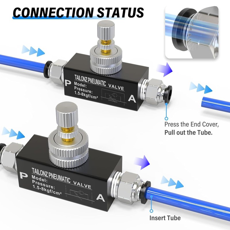 TAILONZ PNEUMATIC 3/8 Inch NPT Air Flow Control Valve with