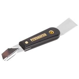 Edward Tools ProSource 2-in-1 Glazing Tool - Multi Use Tool for Scraping & Applying Push Style Glaziers Points - Polished High Carbon Steel - Solvent Proof Nylon Handle - 7 1/2" Long