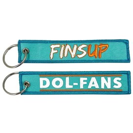 EL11-019 FINS UP Miami DOL-Fans Spirit Keychain or Luggage Tag or Zipper Pull