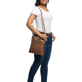 STILORD 'Alicia' Small Leather Shoulder Bag Women's Evening Bag Shoulder Bag Handbag Genuine Leather in Elegant Vintage Design, Mocha - dark brown, shoulder bag