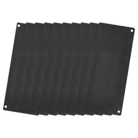 sourcing map Stainless Steel Blank Tags, 100 x 50mm Rectangle Engraving Blanks Card with 4 Hole for Machine Nameplate DIY Label Tag, 10Pcs (Black)