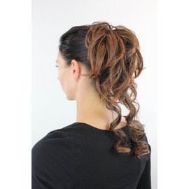 WIG ME UP - YZF-3072HT-2T30 Hairpiece with Comb Voluminous Baroque Curly Brown Brunette