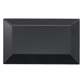 Kaya Elegant Rectangular Black Plastic Dessert Plates (5.5" x 8.5") - Pack of 10 - Perfect for Weddings, Birthdays & Home Use