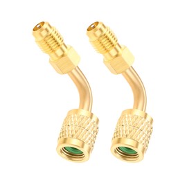 2Pcs 80° R32 R454B Refrigerant Adapter,Low-Loss HVAC Quick Connect Fittings