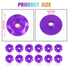 KKZOL 12 Pcs Fairing Washers Colored Side Panel Dress Up Cover Verge Garnish Washers Replacement for Honda Grom MSX125 2022 2023 2024 (Purple)
