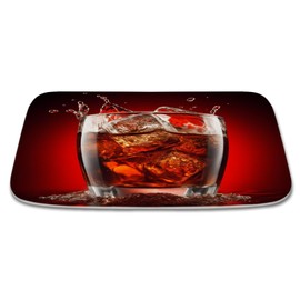 Cold Coke Bath Rug Summer Fashion Drink Print Shower Mat Red Background Bathroom Decor Sets Imitation Cashmere Door Rug Non Slip Rubber Backing Kitchen Carpet (16x24 in)
