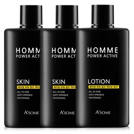 A-Sum Men's Cosmetics Men's Skin Lotion Set Active Skin (2 Bottles) Lotion (1 Bottle) / 남성화장품 남성 스킨로션세트 액티브 스킨2개 로션1개