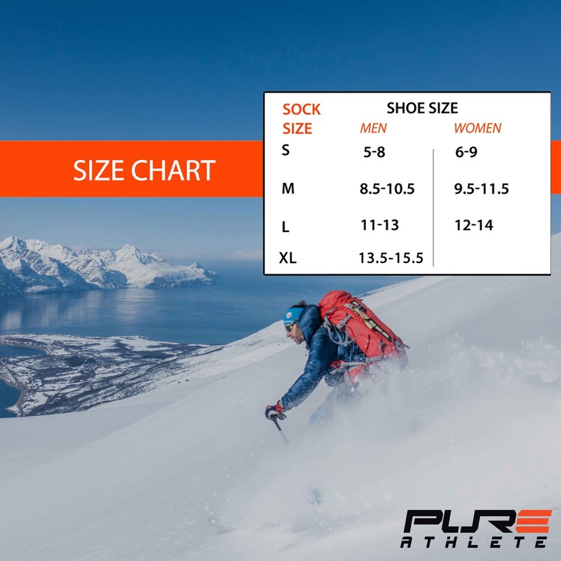 Pure Athlete Wool Elite Ski Socks Men – Lightweight Merino