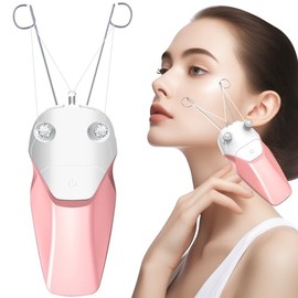 WAYCOM Depilación facial para mujeres, dispositivo de depilación eléctrico recargable por USB, depiladora facial para mujeres, barbilla, labios, brazos, piernas, hilo de algodón y polvo de perlas incluidos