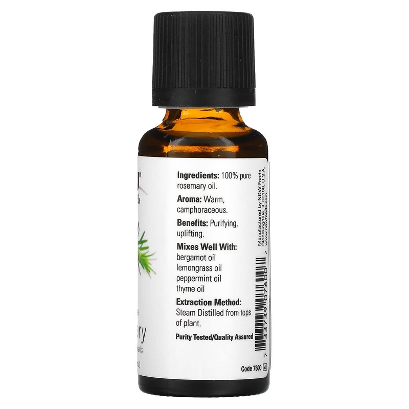 NOW Essential Oils, Rosemary Oil, Purifying Aromatherapy Scent, Steam Distilled,
