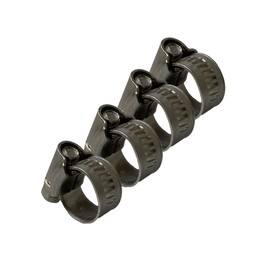 TR HI-GRIP HOSE CLAMPS CLIPS STAINLESS STEEL W4 - BRITISH TYPE - PIPE CLAMP 13-20mm (Pack of 4)