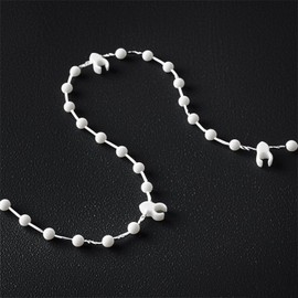 20 Meter 200 clips Vertical Blind Bottom Chain for 3.5 Inch/ 89mm Slats,Vertical BlindChain,Vertical Blinds Repair Parts Suitable for 3.5 Inch/ 89mm Blind Bottom Chain Slats(20Meter Long,White)