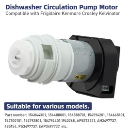 VANBOL 154844301 Dishwasher Circulation Pump Motor Compatible with Frigidaire Kenmore Crosley Kelvinator Kit with O-Rings Replace 154794401 AP5272221 15488001 154588701 154594201 VANBOL9001