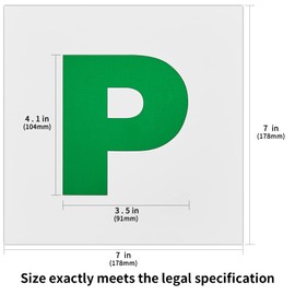 Volcanics Fully Magnetic P Plates 2 Pack Green Probationary P Plates for New Drivers Extra Strong Magnet Universal Easy Fit